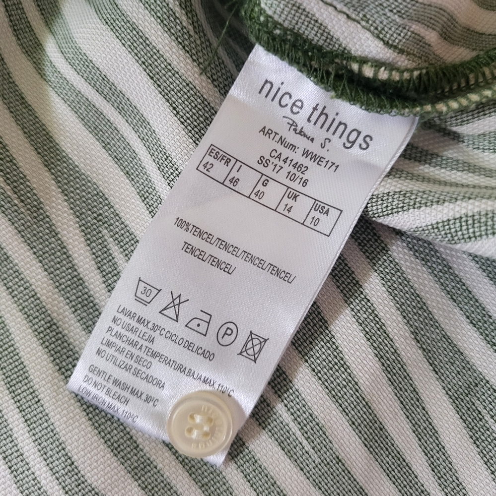 Nice Things Paloma S Printed Shirt Dress Green Size 10 - Picture 7 of 8